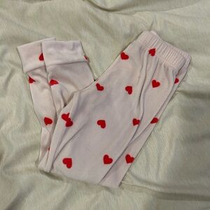 Cat & Jack Pink Pajama Bottoms with Red Hearts